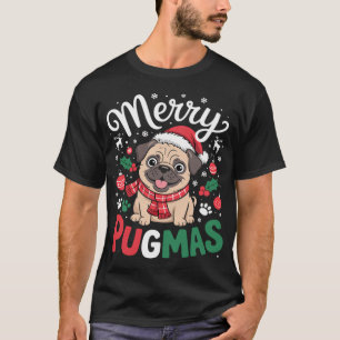 Merry Pugmas; Adorable Christmas Pug Santa; X-mas T-Shirt