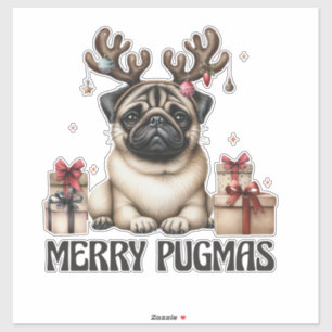 Merry Pugmas Merry Christmas Funny Pug Dog 