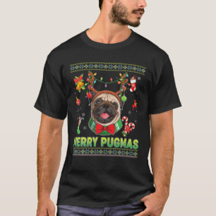 Merry Pugmas Pug Dog Christmas Lights Xmas Sweater