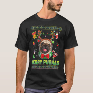 Merry Pugmas Pug Dog Christmas Lights Xmas Sweater