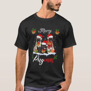Merry Pugmas Pugs Christmas Dog Lovers Funny Santa T-Shirt