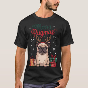 Merry Pugmas Santa Hat Merry Christmas Tis The Sea T-Shirt