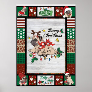 Merry Pugmas Xmas Pug Christmas Party Pug Lover Poster