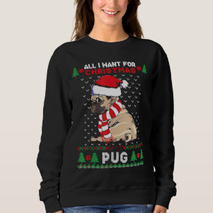 Merry Pugmas Xmas Ugly Christmas Sweater Santa Pug