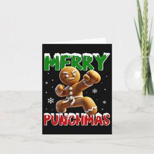 Merry Punchmas Taekwondo Karate Gingerbread Man Ma Card