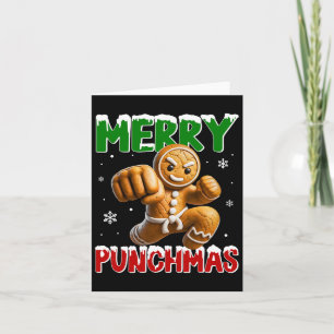 Merry Punchmas Taekwondo Karate Gingerbread Man Ma Card