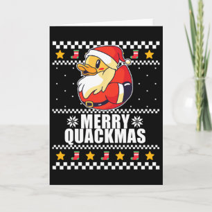 Merry Quackmas Christmas Duck Santa Claus Meme  Card