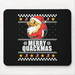 Merry Quackmas Christmas Duck Santa Claus Meme Mouse Pad
