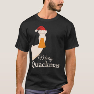Merry Quackmas Christmas funny cartoon cool Duck T-Shirt