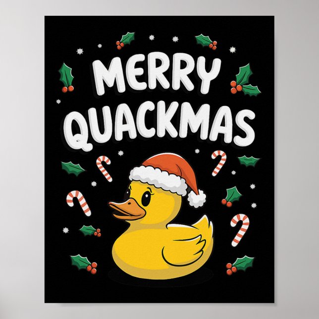 Merry Quackmas Christmas Rubber Duck S Xmas Gifts  Poster (Front)