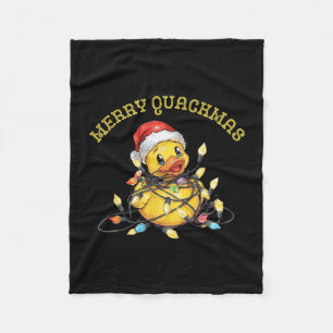 Merry Quackmas Cruise Rubber Duck Christmas Lights Fleece Blanket