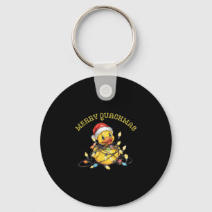 Merry Quackmas Cruise Rubber Duck Christmas Lights Key Ring