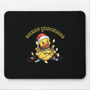 Merry Quackmas Cruise Rubber Duck Christmas Lights Mouse Pad