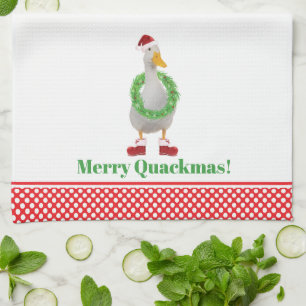 Merry Quackmas Duck Kitchen Towels