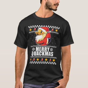 MERRY QUACKMAS Funny Santa Duck Ugly Christmas Mem T-Shirt