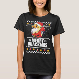 MERRY QUACKMAS Funny Santa Duck Ugly Christmas Mem T-Shirt