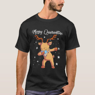 Merry Quarantine Christmas 2020 Dabbing Reindeer M T-Shirt