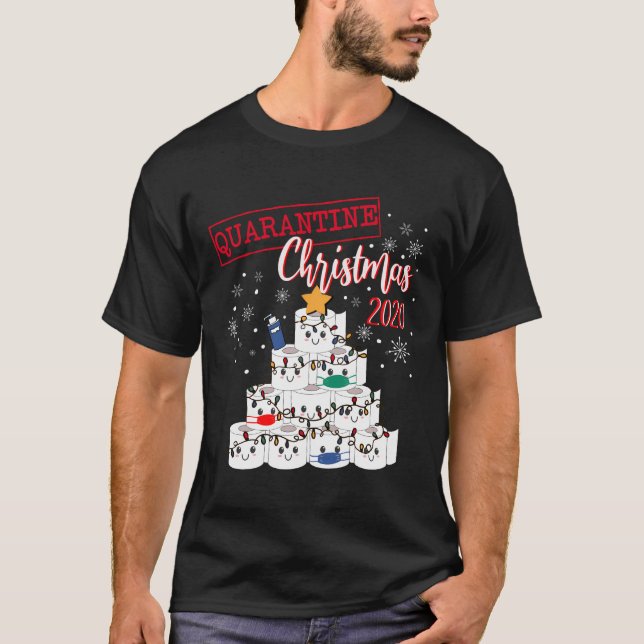 Merry Quarantine Christmas 2020 Funny Xmask Toilet T-Shirt (Front)