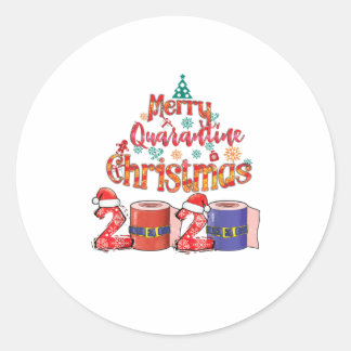 Merry Quarantine Christmas 2020 Pajam Classic Round Sticker