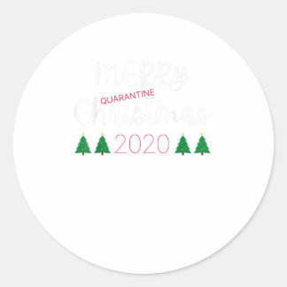 Merry Quarantine Christmas 2020 Pyjamas Classic Round Sticker