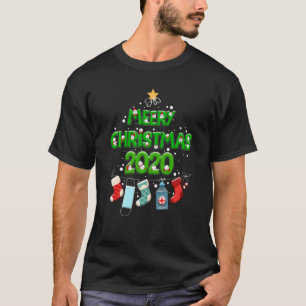 Merry Quarantine Christmas 2020 Pyjamas Family Mat T-Shirt