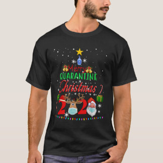 Merry Quarantine Christmas 2020 Pyjamas Family Mat T-Shirt