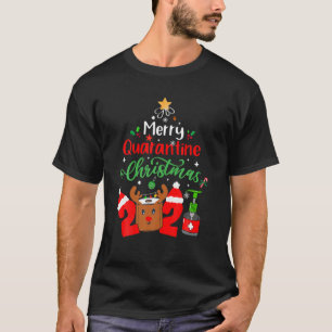 Merry Quarantine Christmas 2021 Pyjamas Family Mat T-Shirt