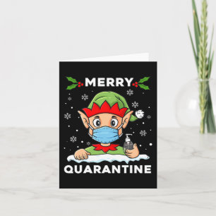 Merry Quarantine Christmas Elf Fun Family Xmas  Card
