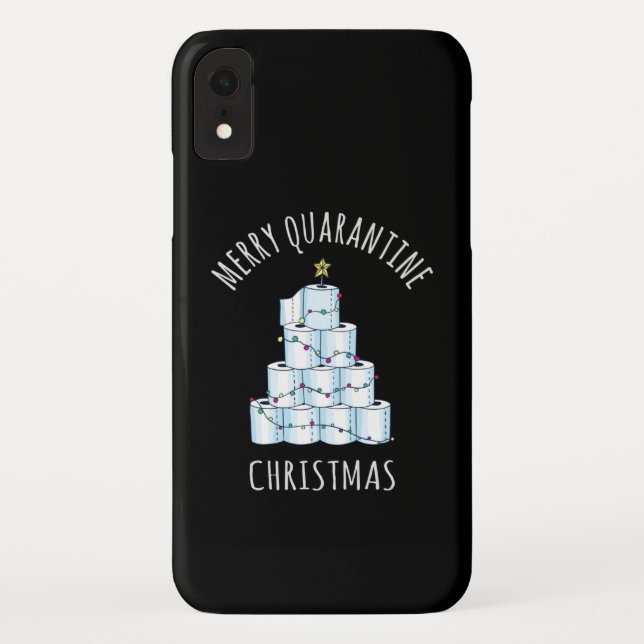 Merry Quarantine Christmas Tree Toilet Paper Case-Mate iPhone Case (Back)