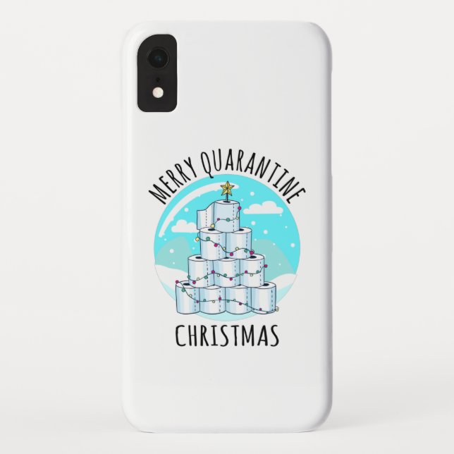 Merry Quarantine Christmas Tree Toilet Paper Case-Mate iPhone Case (Back)