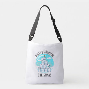 Merry Quarantine Christmas Tree Toilet Paper Crossbody Bag