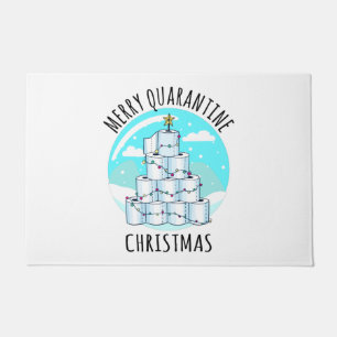 Merry Quarantine Christmas Tree Toilet Paper Doormat
