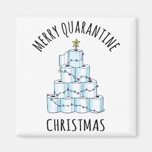 Merry Quarantine Christmas Tree Toilet Paper Magnet