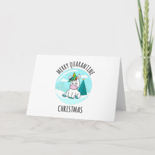 Merry Quarantine Christmas Unicorn Card