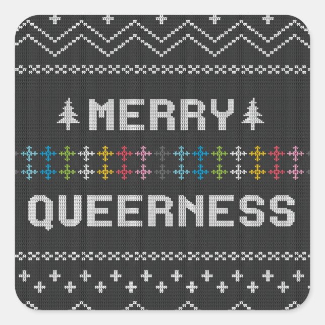 Merry Queerness Square Sticker (Front)