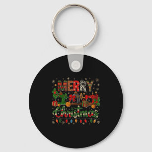 Merry Quiltmas Quilter Sewing Retreat Pajama Chris Key Ring