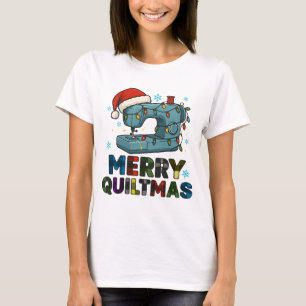 Merry Quiltmas Sewing Machine  T-Shirt