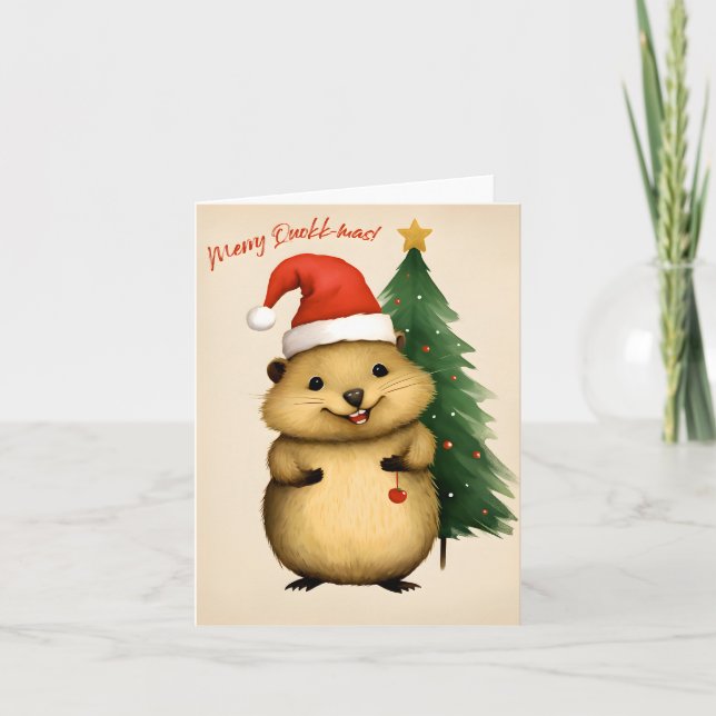 Merry Quokk-mas - Christmas  Card (Front)