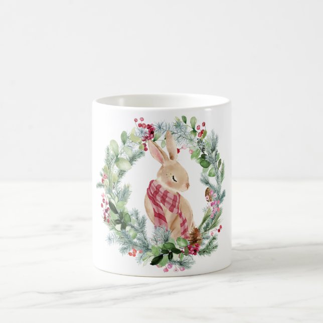 Merry Rabbit Christmas elegant Coffee Mug (Center)