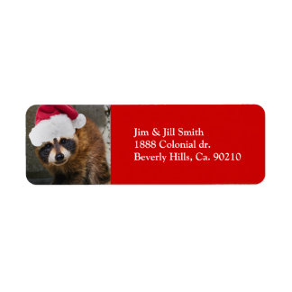 Merry Racoon Christmas Return Address Label