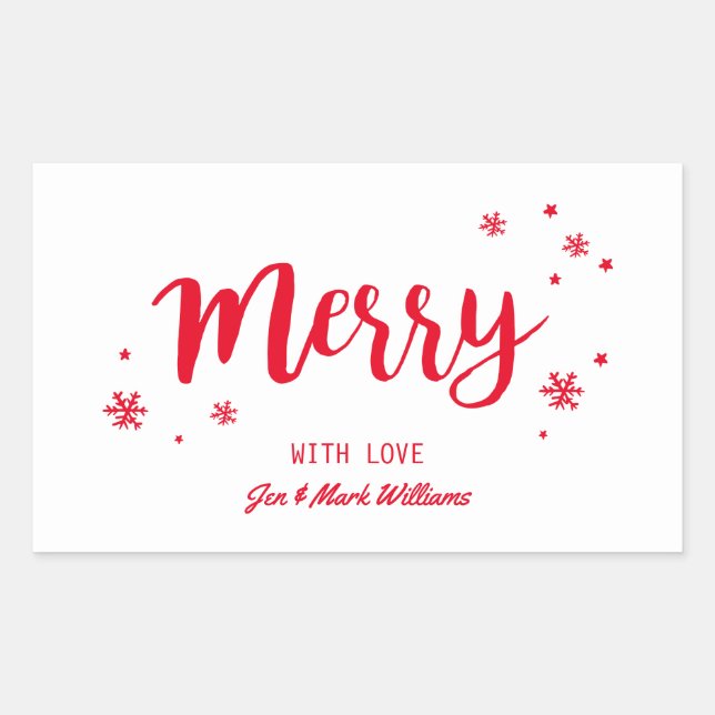Merry Rectangular Sticker (Front)