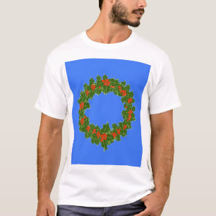 Merry Red Berry & Holly Wreath for Christmas  T-Shirt