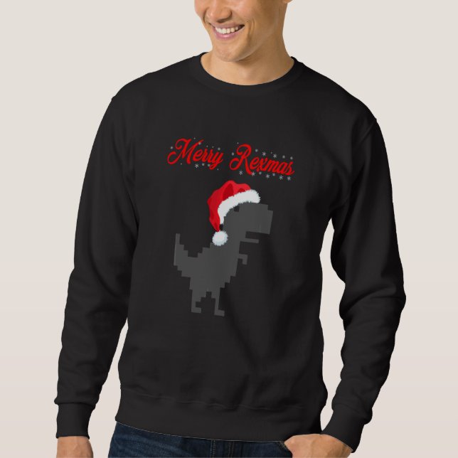 Merry Rexmas Santa Trex Dino Toddler Boys Christma Sweatshirt (Front)