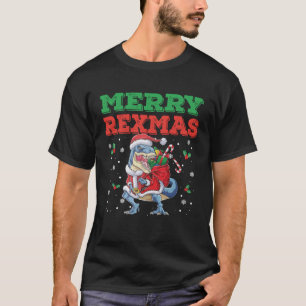 Merry Rexmas Santa Trex Dino Toddler Boys Christma T-Shirt
