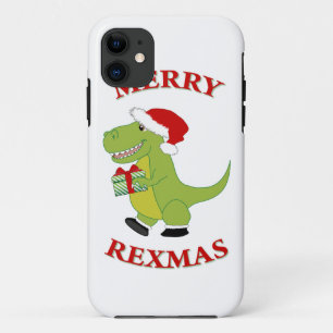 Merry Rexmas T-Res dinosaur design iPhone 11 Case