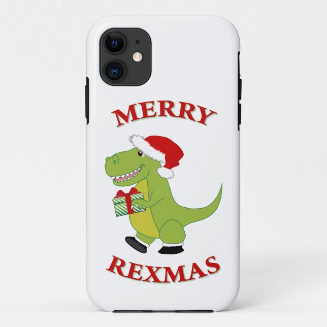 Merry Rexmas T-Rex dinosaur design Case-Mate iPhone Case (Back)
