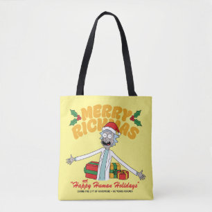 Merry Rickmas and Happy Human Holidays Tote Bag