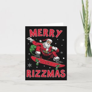 Merry Rizz Mas Kids Funny Santa Clause Skating Boa Card