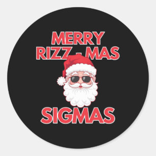 Merry Rizz Mas Sigmas Christmas Rizzmas Funny Sant Classic Round Sticker