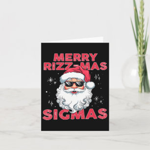 Merry Rizz Mas Sigmas - Cool Santa Face Gen Alpha Card